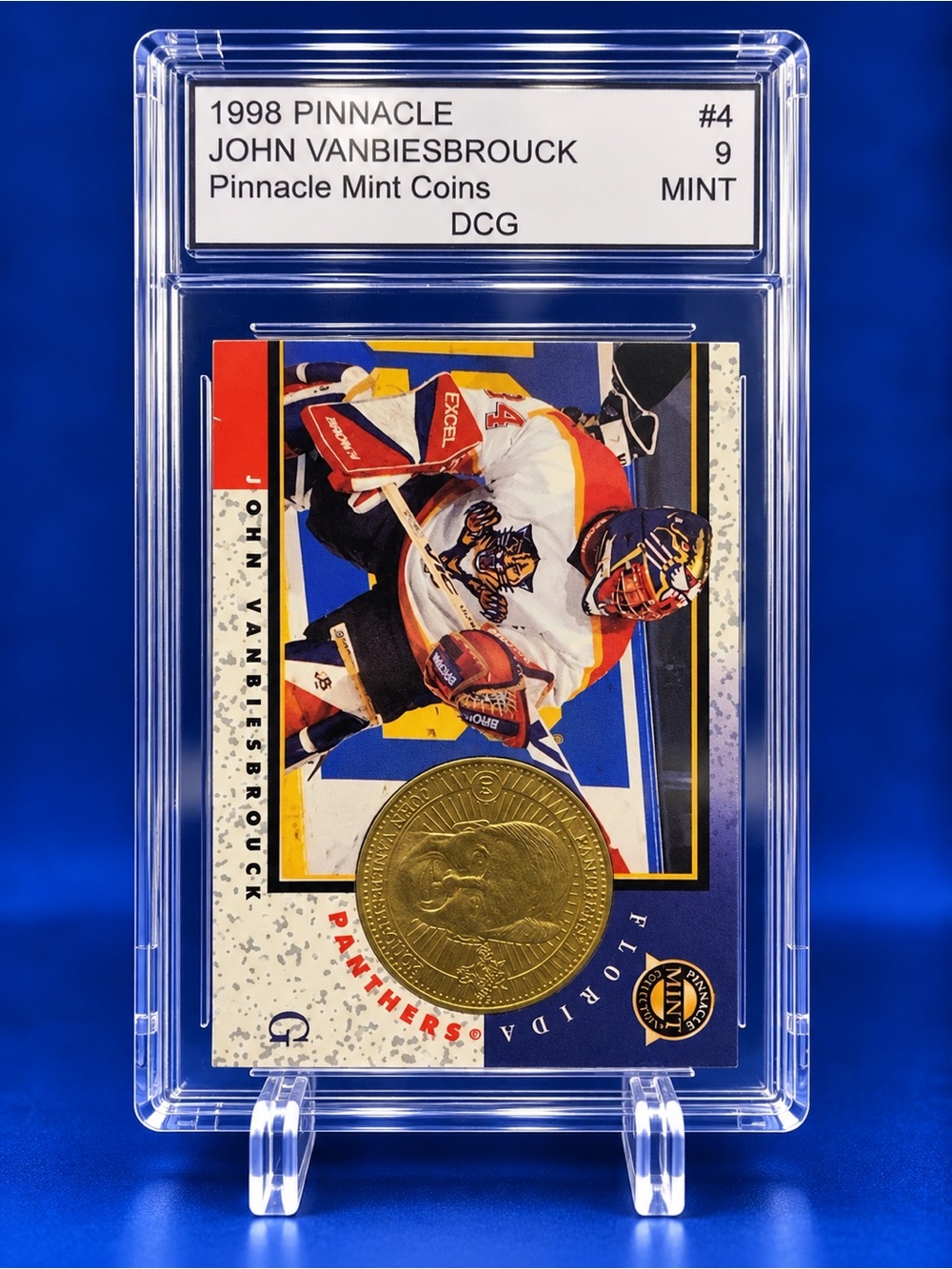 1998 John Vanbiesbrouck Hockey Card and Coin Florida Panthers